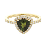 Anello in oro con Tormalina Neon della Nigeria (AMAYANI)
