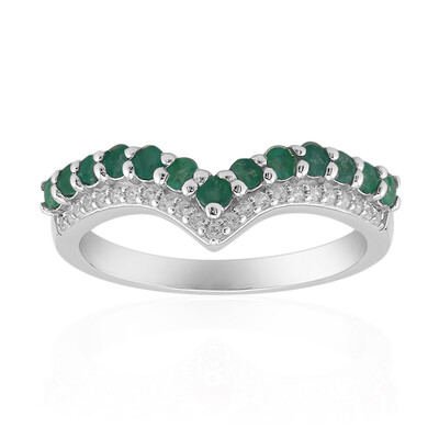 Anello in argento con Smeraldo Brasiliano