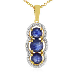 Collana in argento con Zaffiro Blu del Madagascar