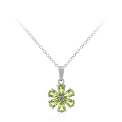 Collana in argento con Peridoto della Birmania