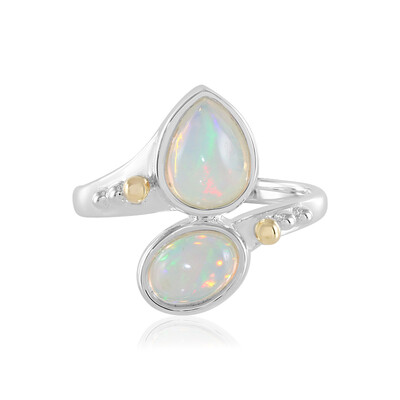 Anello in argento con Opale di Welo (Granulieren)