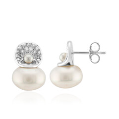 Orecchini in argento con Perla d'Acqua Dolce Bianca (Michelle Albala)