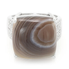 Anello in argento con Agata Botswana