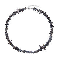 Collana in argento con Ossidiana Argentata