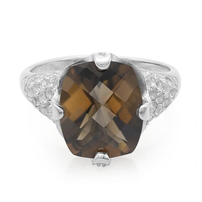 Anello in argento con Quarzo Fumè