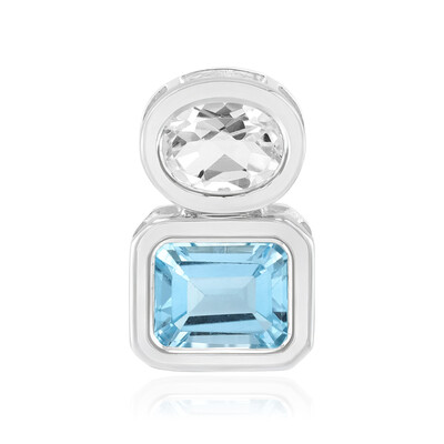 Ciondolo in argento con Topazio Blu Cielo (MONOSONO COLLECTION)