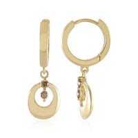 Orecchini in oro con Diamante Cioccolato I1
