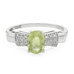 Anello placcato in platino con Tormalina Cuprian