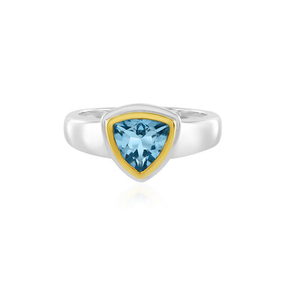 Anello in argento con Topazio Blu Svizzero