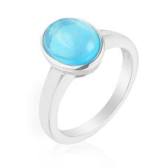 Anello in argento con Opale Blu Caraibico