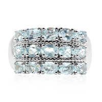 Anello in argento con Topazio Blu Cielo