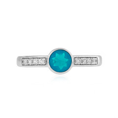 Anello in argento con Opale Blu Caraibico