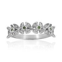 Anello in argento con Diamante Verde I2
