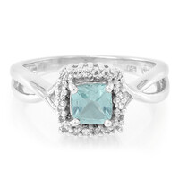 Anello in argento con Fluoroapatite Verde
