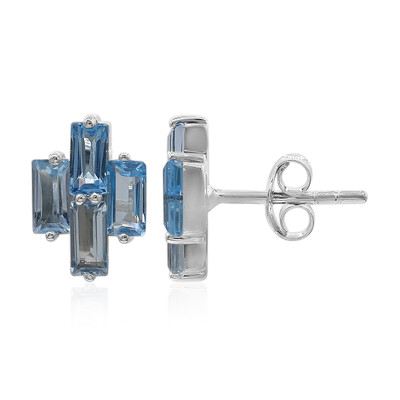 Orecchini in argento con Topazio Blu Svizzero