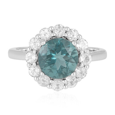 Anello in argento con Fluorite Petrolio del Belgio