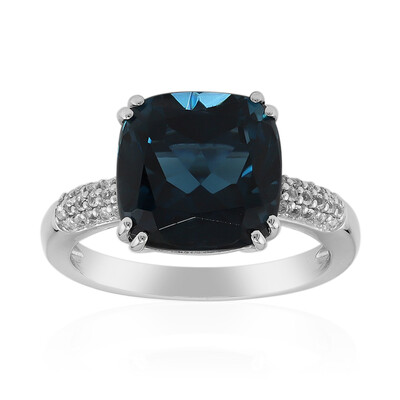 Anello in argento con Topazio Blu Londra