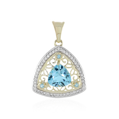 Ciondolo in oro con Topazio Blu Svizzero (Adela Gold)