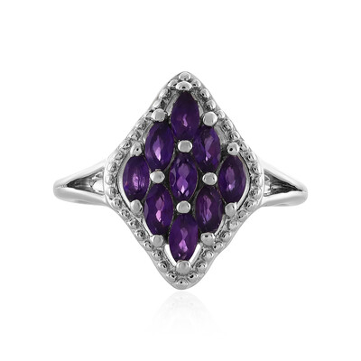 Anello in argento con Ametista Zambiana