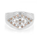 Anello da uomo placcato in platino con Diamante Fancy
