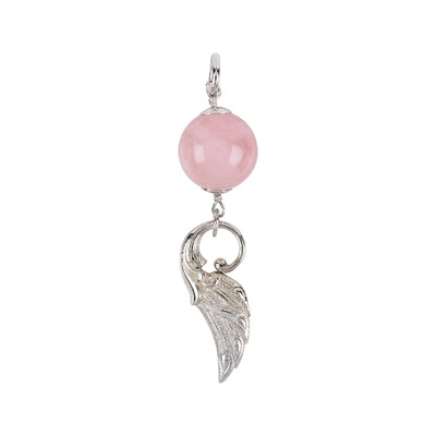 Ciondolo in argento con Quarzo Rosa