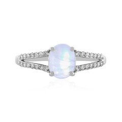 Anello in argento con Pietra di Luna Arcobaleno
