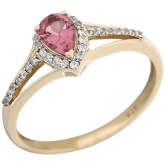 Anello in oro con Tormalina Rosa
