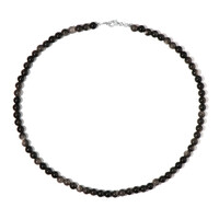 Collana in argento con Ossidiana Argentata