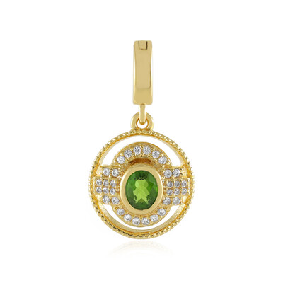 Ciondolo in argento con Diopside Russo