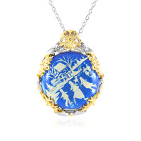 Collana in argento con Ambra Blu (Gems en Vogue)