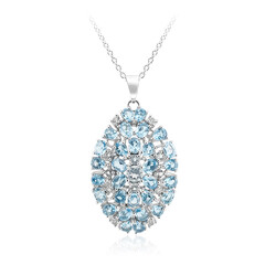 Collana in argento con Topazio Blu Cielo