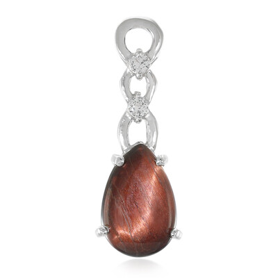 Ciondolo in argento con Occhio di Tigre Rosso