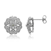 Orecchini in argento con Diamante Verde Foresta