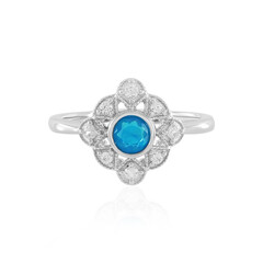 Anello in argento con Opale Blu dell'Etiopia