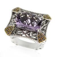 Anello in argento con Ametista Rose de France (Dallas Prince Designs)