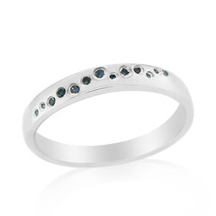 Anello in argento con Diamante Blu I3