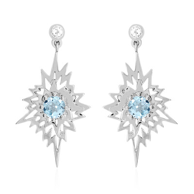 Orecchini in argento con Topazio Blu Cielo (MONOSONO COLLECTION)
