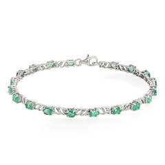Bracciale in argento con Smeraldo Zambia