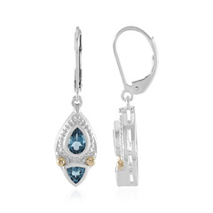 Orecchini in argento con Topazio Blu Londra (Granulieren)