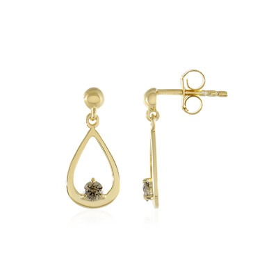 Orecchini in argento con Diamante Champagne I2