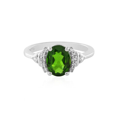 Anello in argento con Diopside Russo