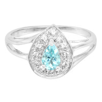 Anello in argento con Fluoroapatite Verde
