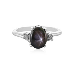 Anello in argento con Zaffiro Stellato Nero