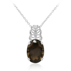 Collana in argento con Quarzo Fumè