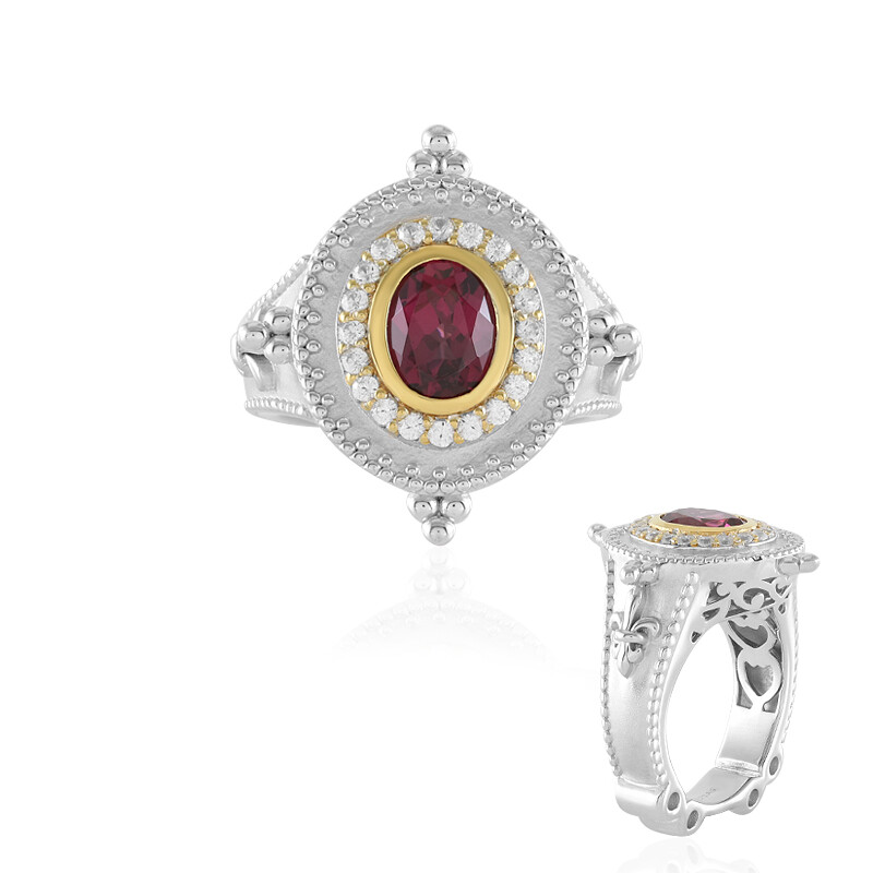 Anello Uomo In Argento 925 Con Granato Essonite Naturale 3 Carati - Fatto A Mano, Pietra Zodiacale Gennaio, Guarigione Chakra