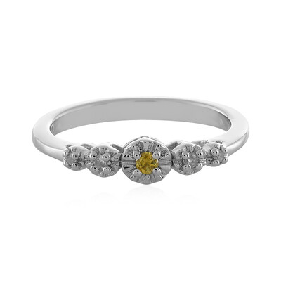 Anello in argento con Diamante Giallo I2