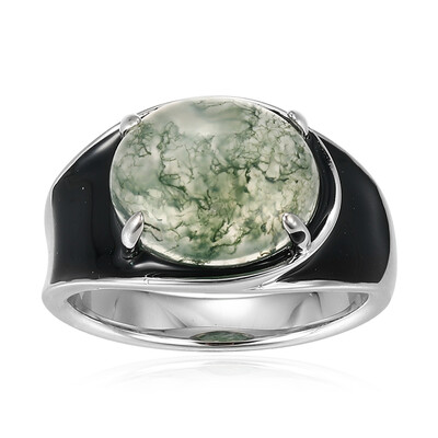 Anello in argento con Agata Muschiata