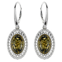Orecchini in argento con Ambra Verde