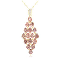 Collana in oro con Zaffiro Padparadscha (non riscaldato)