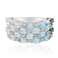 Anello in argento con Topazio Blu Londra